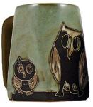 One (1) MARA STONEWARE COLLECTION - 12 Ounce Coffee Cup Collectible Square Bottom Mug - Owl Bird Design