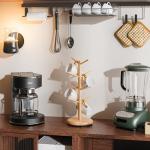 BAMBANG Mug Holder Tree, 360° Rotating 8 Hooks Coffee Cup Holder for Counter Top, Bamboo Coffee Mug Rack Stand for Kitchen Countertop Home, Natural