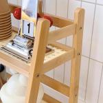 Narrow Mug Holder Countertop, Wicker-Look Tea and Coffee Bar Station Organizer, Bamboo Matcha Stand, Cup Display Shelf, Condiment Storage Rack for Kitchen Counter Cabinet, 2 Tier