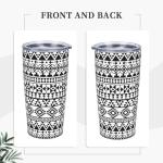 JASROTAO Black Navajo Print Tumbler,Geometric print 20oz Stainless Steel Insulated Travel Tumblers,Travel Coffee Mug with Lid and Straw Water Bottle Drink Tumbler Cups Gifts for Women Men Lovers