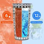 JASROTAO Black Navajo Print Tumbler,Geometric print 20oz Stainless Steel Insulated Travel Tumblers,Travel Coffee Mug with Lid and Straw Water Bottle Drink Tumbler Cups Gifts for Women Men Lovers