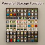 Helsin 9 Grid Vintage Coffee Mug Display Rack, 16inch Wall Mounted Wooden Curio Shadow Box Shelf, Cup Floating Shelves Display and Organizer (Black)