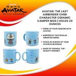 Avatar: The Last Airbender Chibi Character Ceramic Camper Mug | Travel Coffee Mugs, Novelty Drinkware For Kitchen And Home Bar | Official Nickelodeon Collectible, Anime Gifts | Holds 20 Ounces