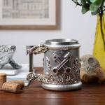 HAUCOZE Beer Stein Mug - Double-Wall Insulated Stainless Steel Coffee Drinking Cup with Handle,15oz,Motorcycle Design for Oktoberfest Gifts and Collectibles