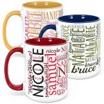 Personalized Coffee Mugs w/Word Cloud Art, 12 Colors & 9 Font Art, 15 oz. Custom Gifts for Couples, Men, Women - Red/White, Ceramic Keepsake Mug, Personalized Gifts
