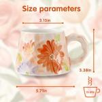 Buketou 13oz ceramic mug, enlarged and thickened breakfast cup, suitable for spring, summer, autumn and winter, hand-painted cup, a personalized gift for girlfriend.