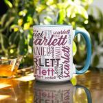 Personalized Coffee Mugs w/Word Cloud Art, 12 Colors & 9 Font Art, 15 oz. Custom Gifts for Couples, Men, Women - Red/White, Ceramic Keepsake Mug, Personalized Gifts