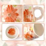 Buketou 13oz ceramic mug, enlarged and thickened breakfast cup, suitable for spring, summer, autumn and winter, hand-painted cup, a personalized gift for girlfriend.