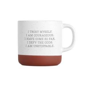 Canopy Street Positive Self Talk Mug / 13 Ounce Speckled Ceramic Affirmation Coffee Mug/Self Love And Acceptance Morning Mantra Farmhouse Style Tea Cup