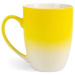 Elanze Designs Blessed Sunflower Two Toned Ombre Matte Yellow and White 12 ounce Ceramic Stoneware Coffee Cup Mug