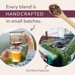 Herbal Tea Sampler – 5 Caffeine-Free Loose Leaf Blends for Sleep and Relaxation, Fruity and Dessert-Inspired Flavors, 75 to 100 Cups – Handcrafted in USA – Plum Deluxe