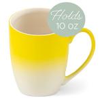 Elanze Designs Blessed Sunflower Two Toned Ombre Matte Yellow and White 12 ounce Ceramic Stoneware Coffee Cup Mug