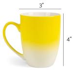 Elanze Designs Blessed Sunflower Two Toned Ombre Matte Yellow and White 12 ounce Ceramic Stoneware Coffee Cup Mug
