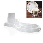 Artliving Clear Teacups and Saucer Display Easel Stand Holder,set of 6