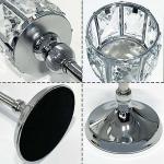 Set of 3 Cup Crystal Tealight Candle Holders, Centerpieces for Table Wedding Centerpieces Crystal Decorative Tealight Candle Dining Table Candle Holder Decor for Party (8.7"+10.6"+12.2", Silver)