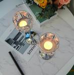 Set of 3 Cup Crystal Tealight Candle Holders, Centerpieces for Table Wedding Centerpieces Crystal Decorative Tealight Candle Dining Table Candle Holder Decor for Party (8.7"+10.6"+12.2", Silver)