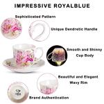 GuangYang 12 Pieces (Tiny Style) Espresso Cups and Saucers，2.5 ounce/80ml，Set of 6,Mini Premium Porcelain Coffee Cup Set, Fancy Flower Pattern Design
