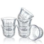 kanpura 2.3 Oz / 70 ml Clear Small Glass Teacups Japanese Tea Cup no Handles Chinese kung Fu Tea Cups for Drinking Tea, Wine whisky Liquor and Spirits Water,Set of 6