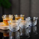 kanpura 2.3 Oz / 70 ml Clear Small Glass Teacups Japanese Tea Cup no Handles Chinese kung Fu Tea Cups for Drinking Tea, Wine whisky Liquor and Spirits Water,Set of 6