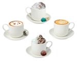 Espresso Cups Set of 4 with Matching Saucers – 4 oz White Porcelain Demitasse Cups for Italian, Turkish, or Lungo Coffee – 8-Piece Set