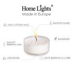 Tealight Candles, Giant 100,200,300 Bulk Packs, 4-4.5 Hrs White Unscented European Smokeless Clear Cup Tea Lights for Shabbat, Weddings, Christmas, Home Decorative- 100 Pack