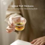 kanpura 2.3 Oz / 70 ml Clear Small Glass Teacups Japanese Tea Cup no Handles Chinese kung Fu Tea Cups for Drinking Tea, Wine whisky Liquor and Spirits Water,Set of 6