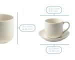 Espresso Cups Set of 4 with Matching Saucers – 4 oz White Porcelain Demitasse Cups for Italian, Turkish, or Lungo Coffee – 8-Piece Set