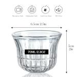 kanpura 2.3 Oz / 70 ml Clear Small Glass Teacups Japanese Tea Cup no Handles Chinese kung Fu Tea Cups for Drinking Tea, Wine whisky Liquor and Spirits Water,Set of 6