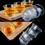 kanpura 2.3 Oz / 70 ml Clear Small Glass Teacups Japanese Tea Cup no Handles Chinese kung Fu Tea Cups for Drinking Tea, Wine whisky Liquor and Spirits Water,Set of 6