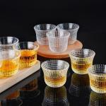 kanpura 2.3 Oz / 70 ml Clear Small Glass Teacups Japanese Tea Cup no Handles Chinese kung Fu Tea Cups for Drinking Tea, Wine whisky Liquor and Spirits Water,Set of 6