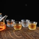 kanpura 2.3 Oz / 70 ml Clear Small Glass Teacups Japanese Tea Cup no Handles Chinese kung Fu Tea Cups for Drinking Tea, Wine whisky Liquor and Spirits Water,Set of 6