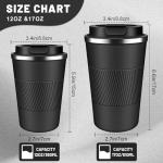 DUBUXW Insulated Coffee Tumblers with Flip Lid 12oz / 17oz, Stainless Steel Travel Coffee Mug Leak Proof, Vacuum Insulated Coffee Mug Reusable Cup, Keeps Cold and Hot for Coffee Tea