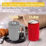 zoeynex Reusable Plastic Cups (12 oz) - Set of 4 | Unbreakable Plastic Coffee Mugs with Handles | Dishwasher and Microwave Safe | BPA Free & Eco-Friendly | Ideal Drinking Cups for Kitchen