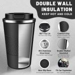 DUBUXW Insulated Coffee Tumblers with Flip Lid 12oz / 17oz, Stainless Steel Travel Coffee Mug Leak Proof, Vacuum Insulated Coffee Mug Reusable Cup, Keeps Cold and Hot for Coffee Tea