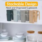 zoeynex Reusable Plastic Cups (12 oz) - Set of 4 | Unbreakable Plastic Coffee Mugs with Handles | Dishwasher and Microwave Safe | BPA Free & Eco-Friendly | Ideal Drinking Cups for Kitchen