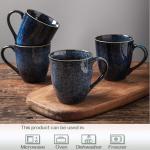 vicrays Coffee Mug Set, 12 Ounce, Set of 6, Ceramic Mug for Men, Women, Unique Glazed Mugs with Handle for Coffee, Tea, Milk, Cocoa, Cereal(blue)