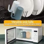 zoeynex Reusable Plastic Cups (12 oz) - Set of 4 | Unbreakable Plastic Coffee Mugs with Handles | Dishwasher and Microwave Safe | BPA Free & Eco-Friendly | Ideal Drinking Cups for Kitchen