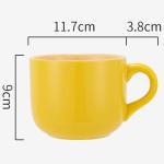 Arawat 21oz Yellow Soup Bowls Microwave Safe with Handles Spoon and Coaster Large Coffee Mug XXL Coffee Mugs Big Ceramic Tea Cups Cappuccino Cup Gift Birthday Gifts for Women and Men