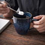 vicrays Coffee Mug Set, 12 Ounce, Set of 6, Ceramic Mug for Men, Women, Unique Glazed Mugs with Handle for Coffee, Tea, Milk, Cocoa, Cereal(blue)