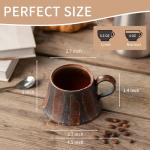 Handmade Ceramic Coffee Mug, 5.5 ounces Pottery Coffee Mugs, Handmade Kiln Glazed Coffee Mug,Unique Uneven Surface Tea cup for Office and Home, Microwave and Dishwasher Safe, Gifts for Women & Men