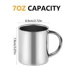 CABAX 7oz / 210ml Mug, Double Walled Coffee Mug with Handle, Stainless Steel Shatterproof Tea Cups for Kids Camping Mugs, Pack of 1