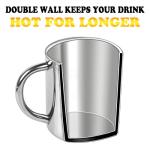 CABAX 7oz / 210ml Mug, Double Walled Coffee Mug with Handle, Stainless Steel Shatterproof Tea Cups for Kids Camping Mugs, Pack of 1