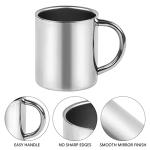 CABAX 7oz / 210ml Mug, Double Walled Coffee Mug with Handle, Stainless Steel Shatterproof Tea Cups for Kids Camping Mugs, Pack of 1