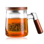 Glass Tea Cup with Infuser and Lid, Tea Mug with Tea Infuser for Loose Leaf Tea, 18.6oz/550ml, Microwave & Dishwasher Safe Gift for Family