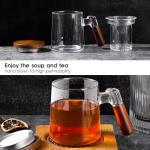 Glass Tea Cup with Infuser and Lid, Tea Mug with Tea Infuser for Loose Leaf Tea, 18.6oz/550ml, Microwave & Dishwasher Safe Gift for Family