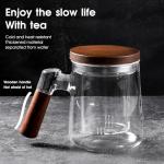 Glass Tea Cup with Infuser and Lid, Tea Mug with Tea Infuser for Loose Leaf Tea, 18.6oz/550ml, Microwave & Dishwasher Safe Gift for Family