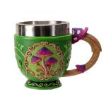 Pacific Giftware Mushroom Tea Cup 8 Floz Resin Mug with Stainless Steel Forest Design Perfect for Tea and Coffee Ideal Gift for Nature Lovers Home and Fantasy Decor