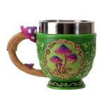 Pacific Giftware Mushroom Tea Cup 8 Floz Resin Mug with Stainless Steel Forest Design Perfect for Tea and Coffee Ideal Gift for Nature Lovers Home and Fantasy Decor