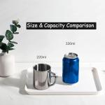 IMEEA Coffee Mugs Unbreakable Double Walled Stainless Steel Mug with Handle 13.5oz/400ml Camping Coffee Mugs, Set of 2
