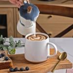 GBHOME Ceramic Coffee Mugs Set of 2, 16oz Handmade Ceramic Coffee Mugs Set with Terracotta Underside for Latte/Tea/Beer/Hot Cocoa, Dishwasher & Microwave Safe